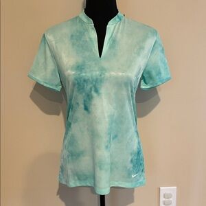 NWT Nike Dri-FIT Victory Printed Golf Polo Mint Green Tie Dye S
